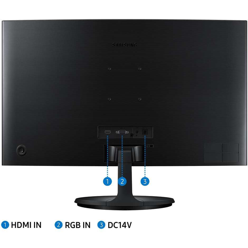 Samsung LC27F390FH Monitor PC LED 27" Full HD Luminosità 250 cd/m² Classe E Curved colore cornice nero