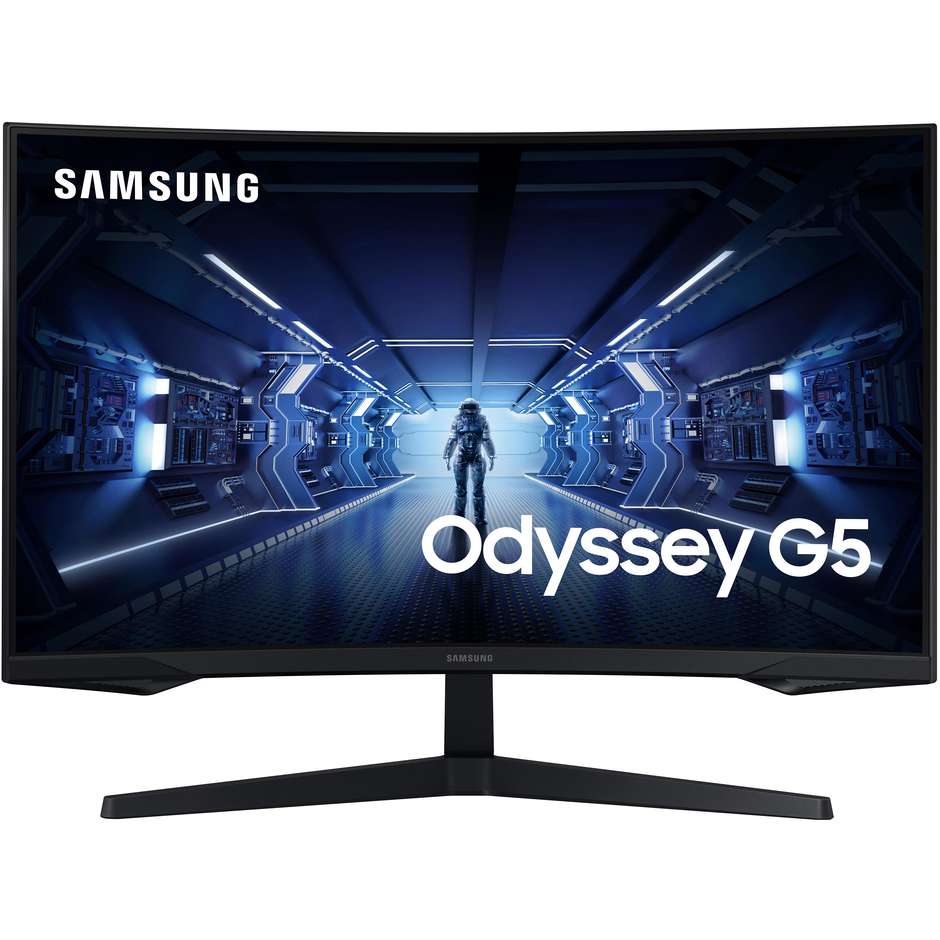 Samsung LC27G55TQB Monitor PC Curved LED Gaming  27" WQHD Luminosità 300 cd/㎡ Classe F colore nero