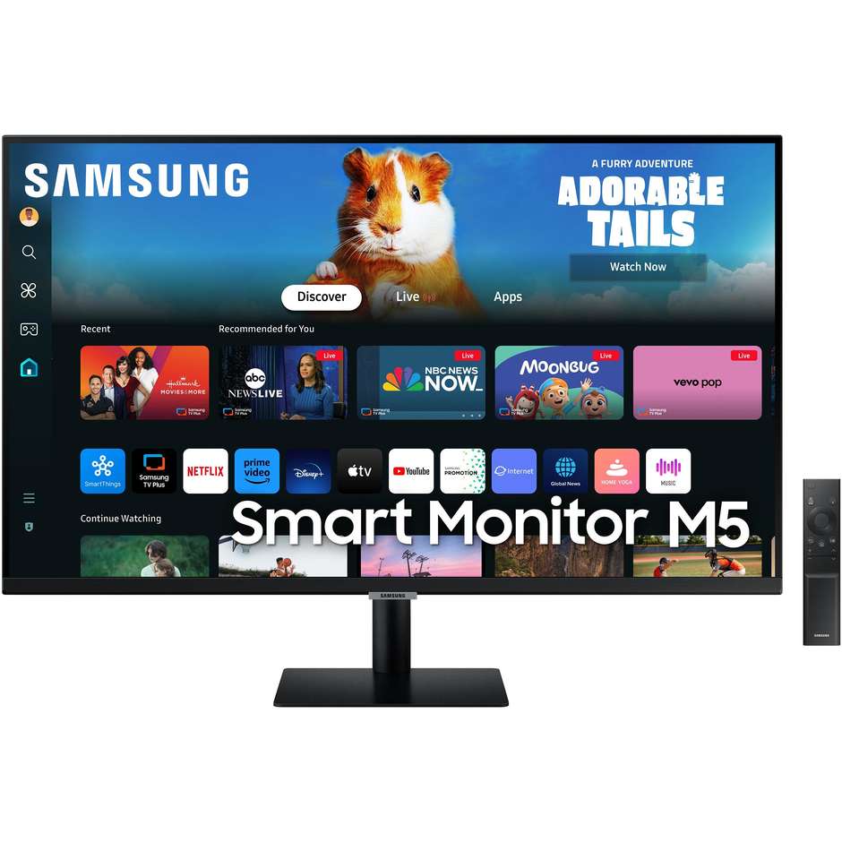 Samsung LS27DM500EUXEN Smart Monitor M5 27'' Full HD 250 cd/m² Classe F Colore Nero