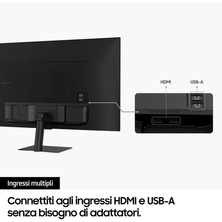 Samsung LS27DM500EUXEN Smart Monitor M5 27'' Full HD 250 cd/m² Classe F Colore Nero