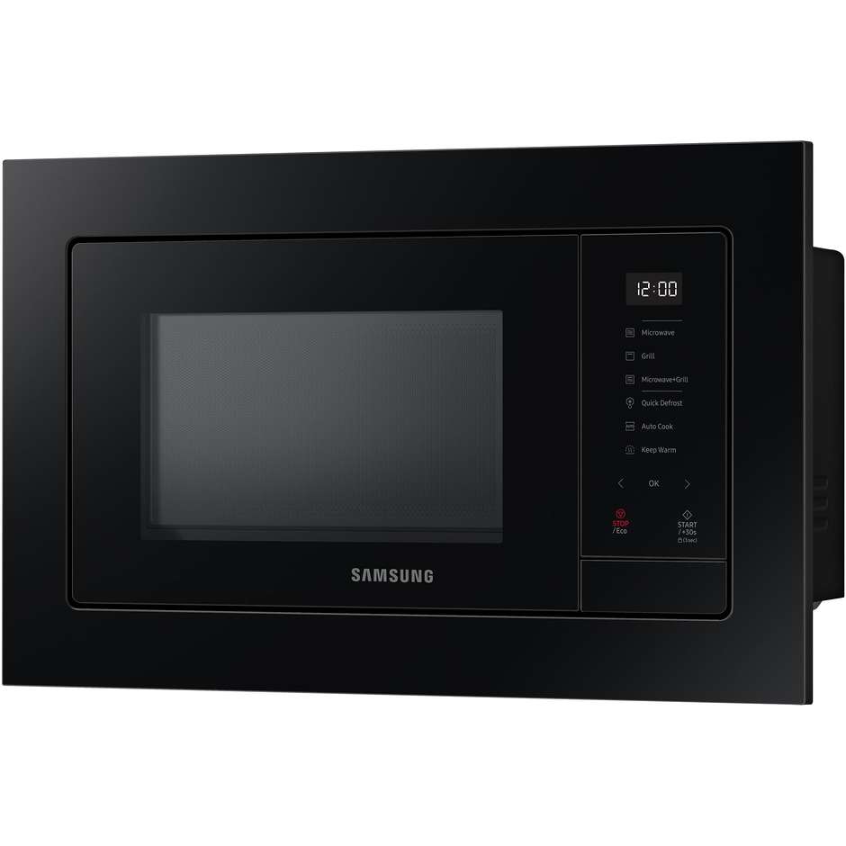 Samsung MG23A7318CK Forno Microonde con Grill da Incasso 23 Litri 800W Grill 1100W Vano Ceramico Nero