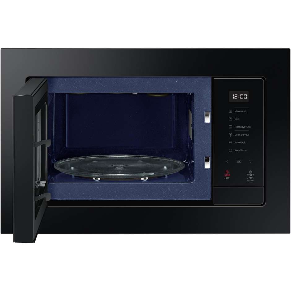 Samsung MG23A7318CK Forno Microonde con Grill da Incasso 23 Litri 800W Grill 1100W Vano Ceramico Nero