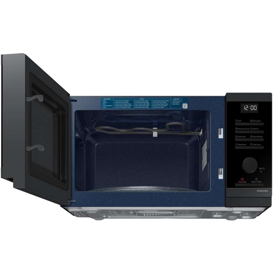 Samsung MG23DG4524CGE1 Forno a Microonde con Grill, 23 L, 800 W Microonde + 1150 W Grill, Rivestimento in Smalto Ceramica, Display LED, Nero Acciaio Inox