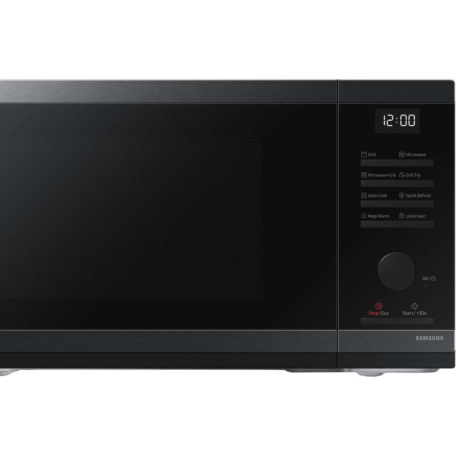 Samsung MG23DG4524CGE1 Forno a Microonde con Grill, 23 L, 800 W Microonde + 1150 W Grill, Rivestimento in Smalto Ceramica, Display LED, Nero Acciaio Inox
