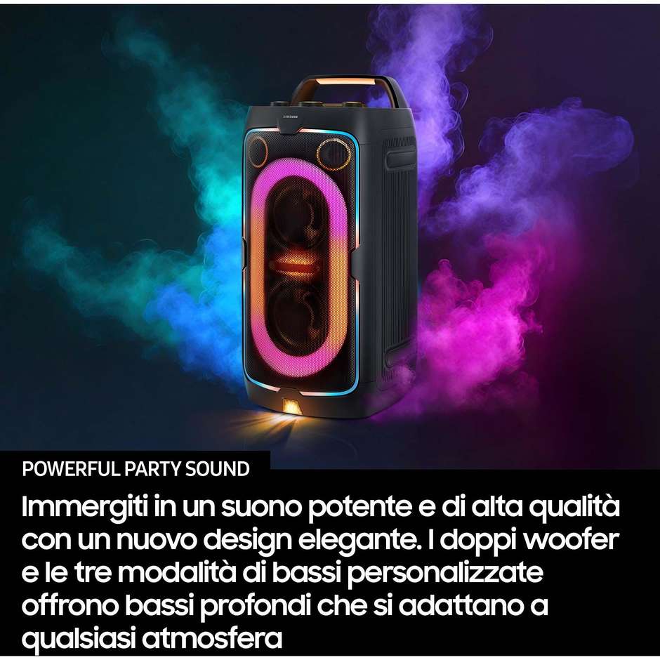 SAMSUNG MX-ST40F/ZF Party Speaker Diffusore Amplificato Portatile con Luci LED e Karaoke Colore Black