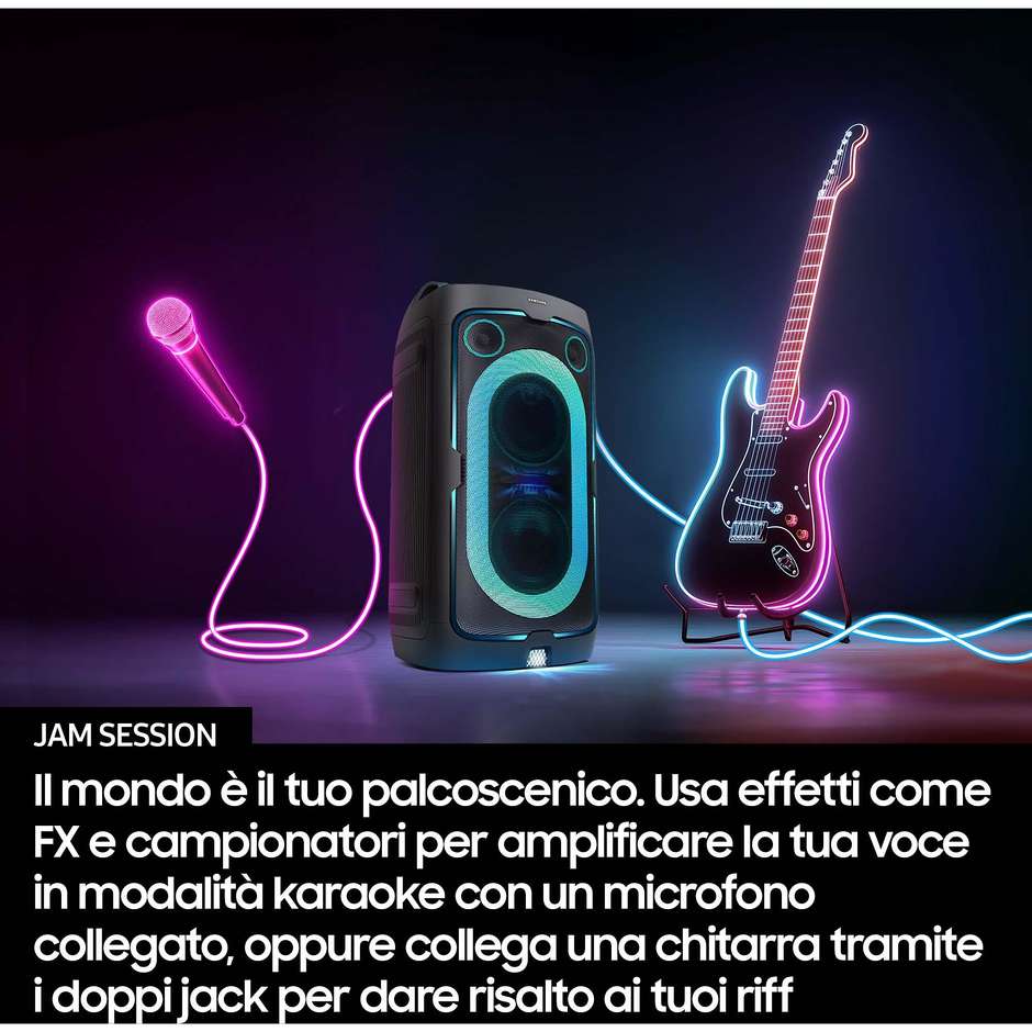 SAMSUNG MX-ST40F/ZF Party Speaker Diffusore Amplificato Portatile con Luci LED e Karaoke Colore Black