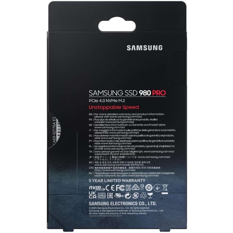 Samsung MZV8P1T0BW SSD Interno 1 Tb compatibile con PS5 colore nero