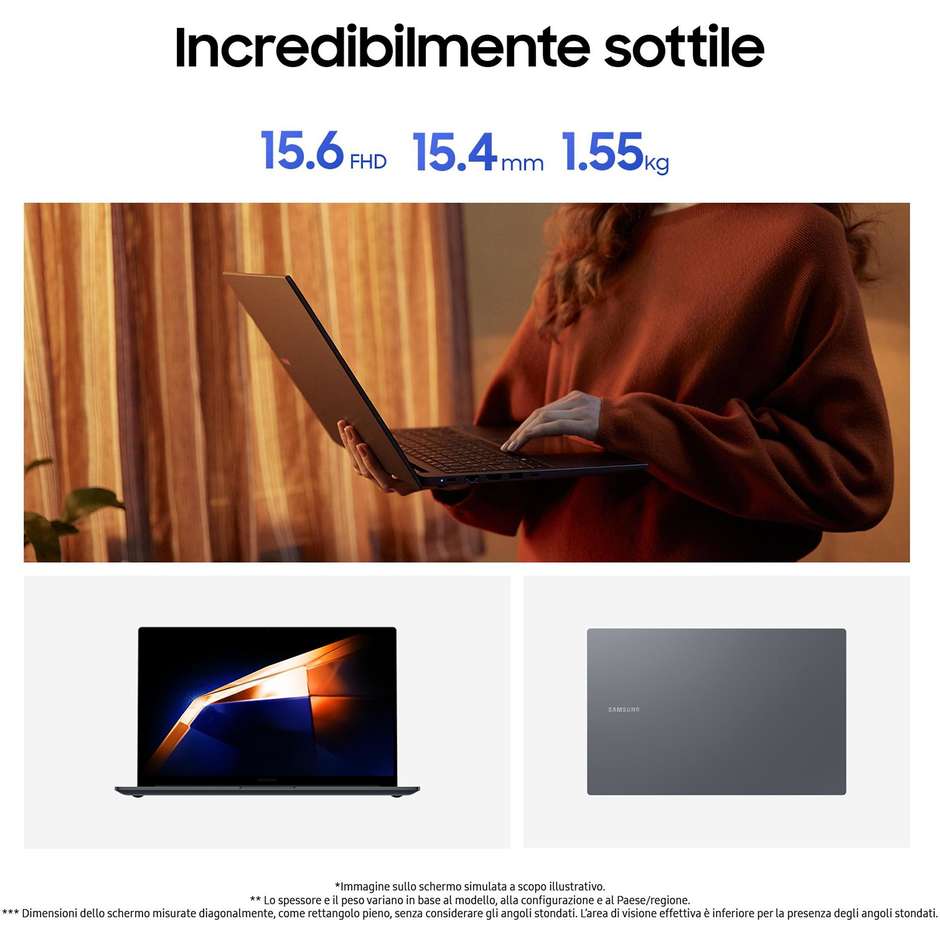 SAMSUNG NP750XGK-KG1IT Notebook 15,6" Intel Core 7 150U 16 GB 512 GB SSD Windows 11 Home Colore Grey