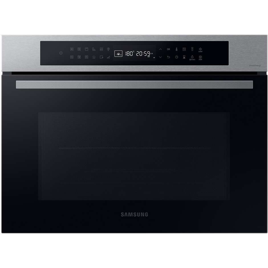 Samsung NQ5B4363EBS Forno Compatto Multifunzione Microonde da Incasso 50 Litri Grill 2600W Vapore SmartThings Inox e Nero