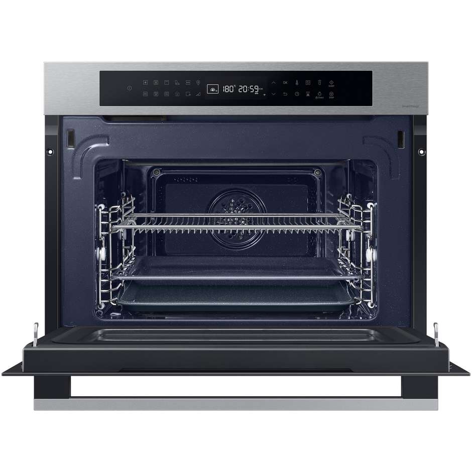 Samsung NQ5B4363EBS Forno Compatto Multifunzione Microonde da Incasso 50 Litri Grill 2600W Vapore SmartThings Inox e Nero