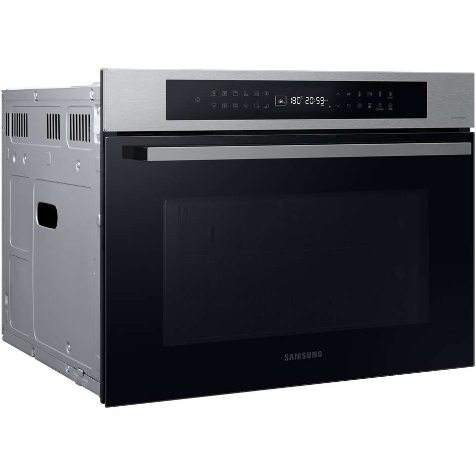 Samsung NQ5B4363EBS Forno Compatto Multifunzione Microonde da Incasso 50 Litri Grill 2600W Vapore SmartThings Inox e Nero