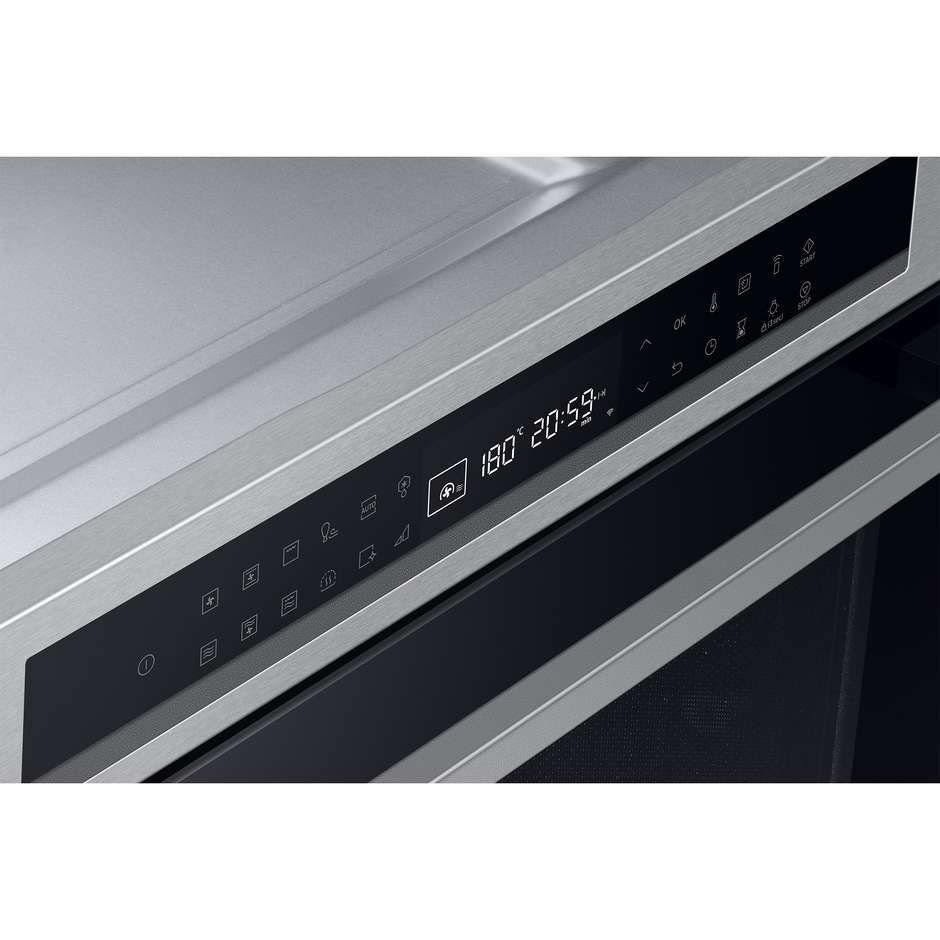 Samsung NQ5B4363EBS Forno Compatto Multifunzione Microonde da Incasso 50 Litri Grill 2600W Vapore SmartThings Inox e Nero