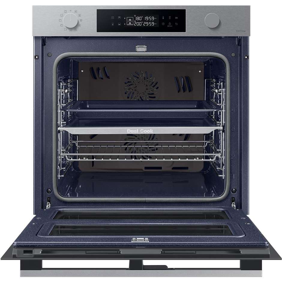 Samsung NV7B45403BS Serie 4 Forno Elettrico Dual Cook da Incasso 76 Litri Grill 1600W Catalitico Wi-Fi Classe A+ Inox