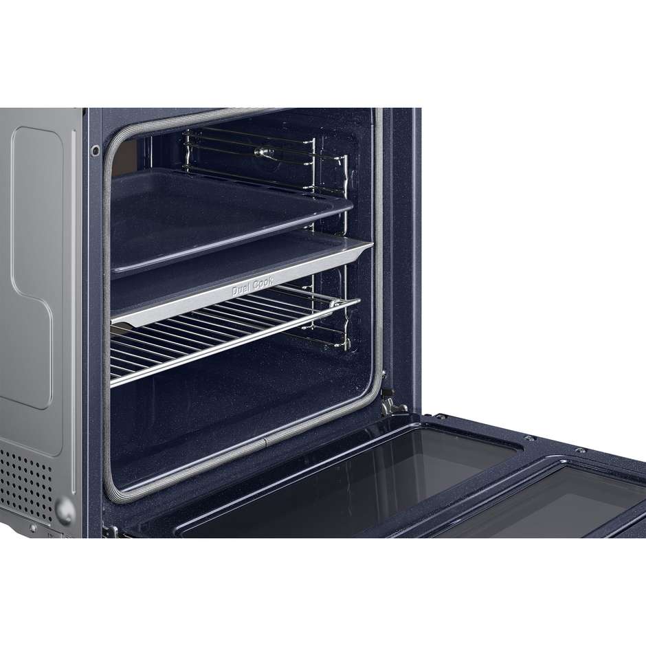Samsung NV7B45403BS Serie 4 Forno Elettrico Dual Cook da Incasso 76 Litri Grill 1600W Catalitico Wi-Fi Classe A+ Inox