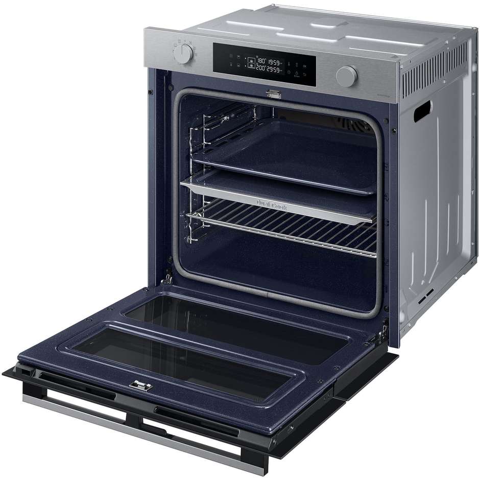 Samsung NV7B45403BS Serie 4 Forno Elettrico Dual Cook da Incasso 76 Litri Grill 1600W Catalitico Wi-Fi Classe A+ Inox