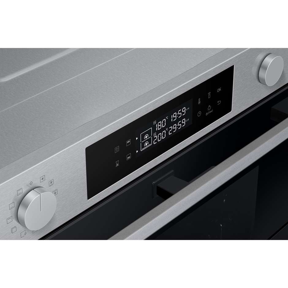 Samsung NV7B45403BS Serie 4 Forno Elettrico Dual Cook da Incasso 76 Litri Grill 1600W Catalitico Wi-Fi Classe A+ Inox