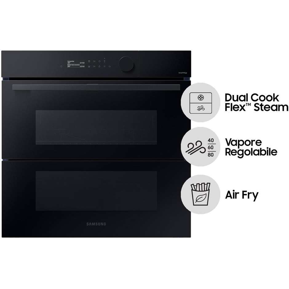 SAMSUNG NV7B5760WBK Forno da Incasso Multifunzione 76 L Classe A+ Funzione Vapore Acciaio Inox