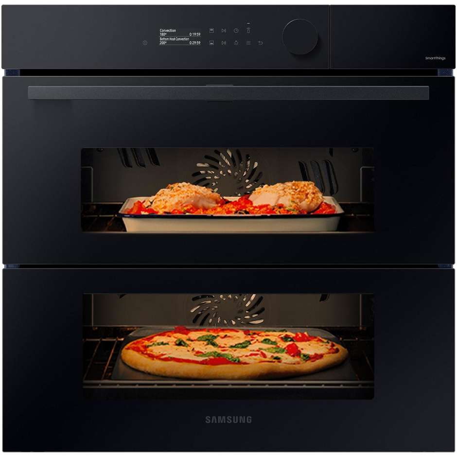 Samsung NV7B5760WBK Serie 5 Forno Dual Cook Flex da Incasso 76 Litri Vapore Catalitico Wi-Fi SmartThings Classe A+ Nero