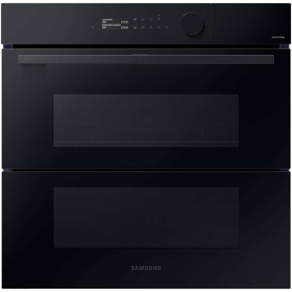 Samsung NV7B5760WBK/U5 forno Dual Cook Flex Steam Serie 5 da 76 L, vetro nero e Wi-Fi