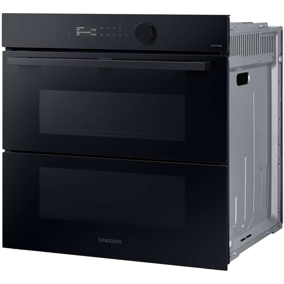 Samsung NV7B5760WBK/U5 forno Dual Cook Flex Steam Serie 5 da 76 L, vetro nero e Wi-Fi