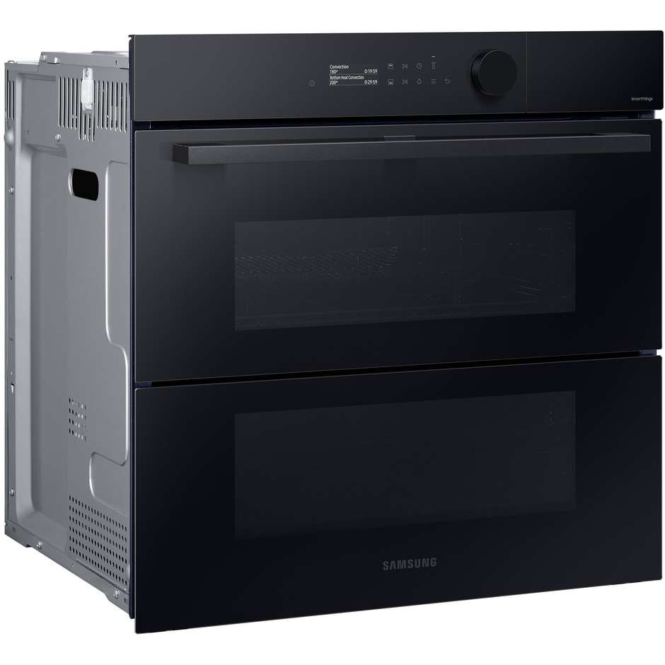 Samsung NV7B5760WBK/U5 forno Dual Cook Flex Steam Serie 5 da 76 L, vetro nero e Wi-Fi