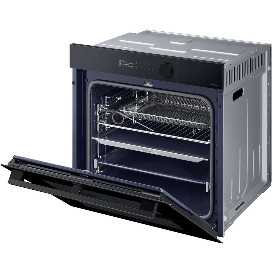 Samsung NV7B5760WBK/U5 forno Dual Cook Flex Steam Serie 5 da 76 L, vetro nero e Wi-Fi