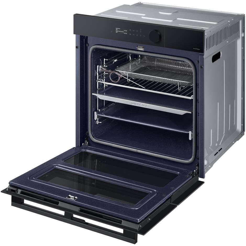 Samsung NV7B5760WBK/U5 forno Dual Cook Flex Steam Serie 5 da 76 L, vetro nero e Wi-Fi