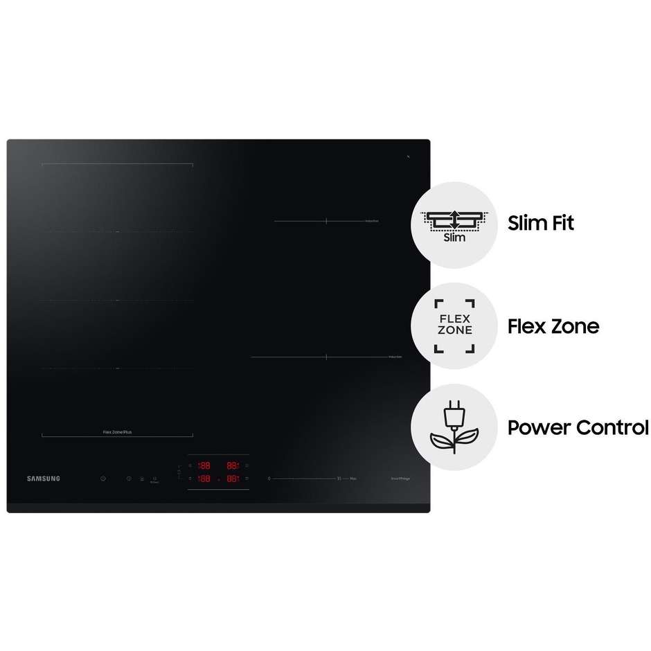 Samsung NZ64B5045GK piano a induzione 60 cm, 4 zone Flex Zone, Wi-Fi