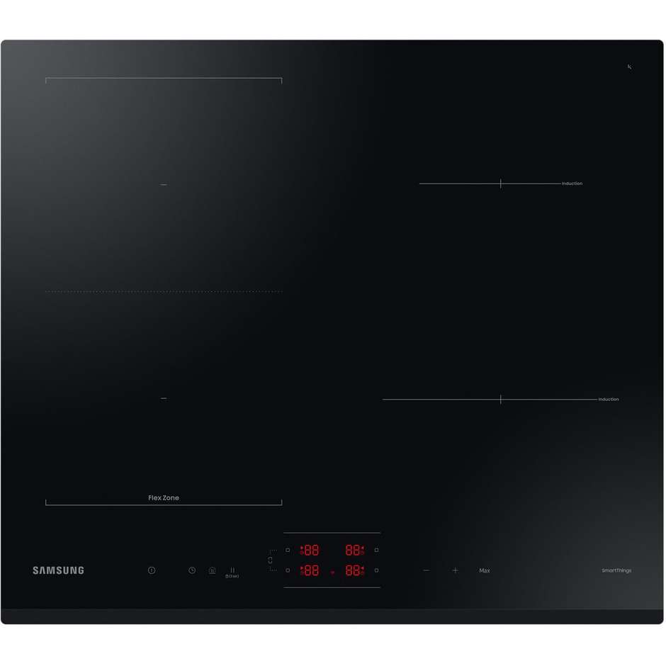 Samsung NZ64B5045GK Piano Cottura a Induzione 60 cm con Flex Zone Wi-Fi SmartThings 7400W Vetroceramica Nero
