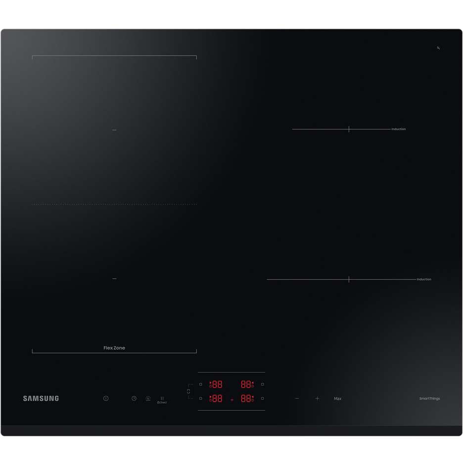 Samsung NZ64B5045GK Piano Cottura a Induzione 60 cm con Flex Zone Wi-Fi SmartThings 7400W Vetroceramica Nero
