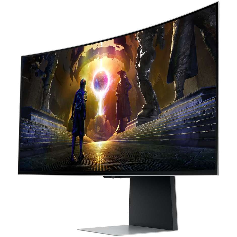 Samsung Odyssey OLED G8 G85SD Monitor Gaming Curvo 34" UltraWide QHD 175Hz 0.03ms OLED HDR True Black 400 Smart TV DisplayPort HDMI Argento (LS34DG850SUXEN)