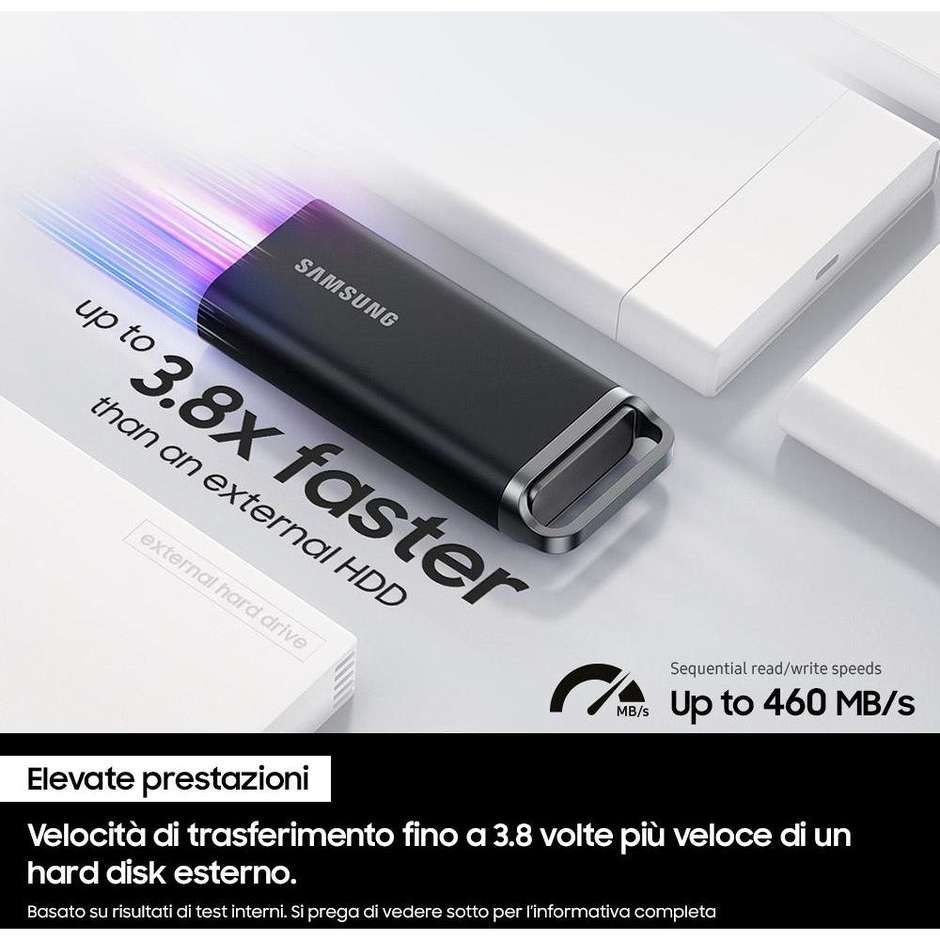 Samsung Portable SSD T5 EVO USB 3.2 2TB Colore Nero