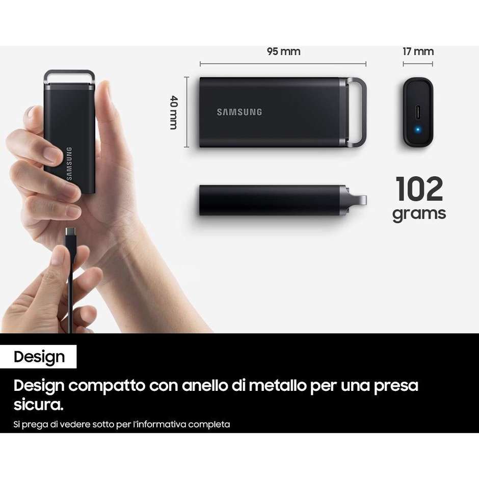 Samsung Portable SSD T5 EVO USB 3.2 2TB Colore Nero