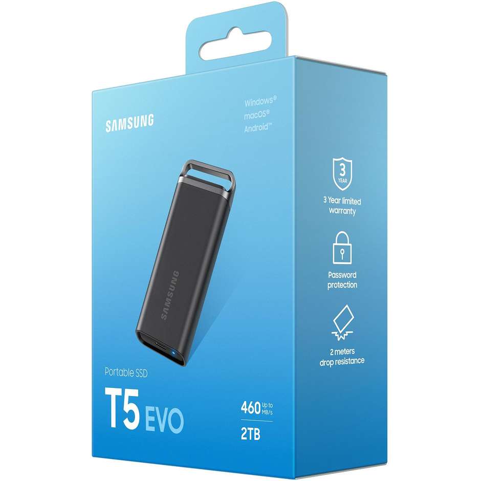 Samsung Portable SSD T5 EVO USB 3.2 2TB Colore Nero