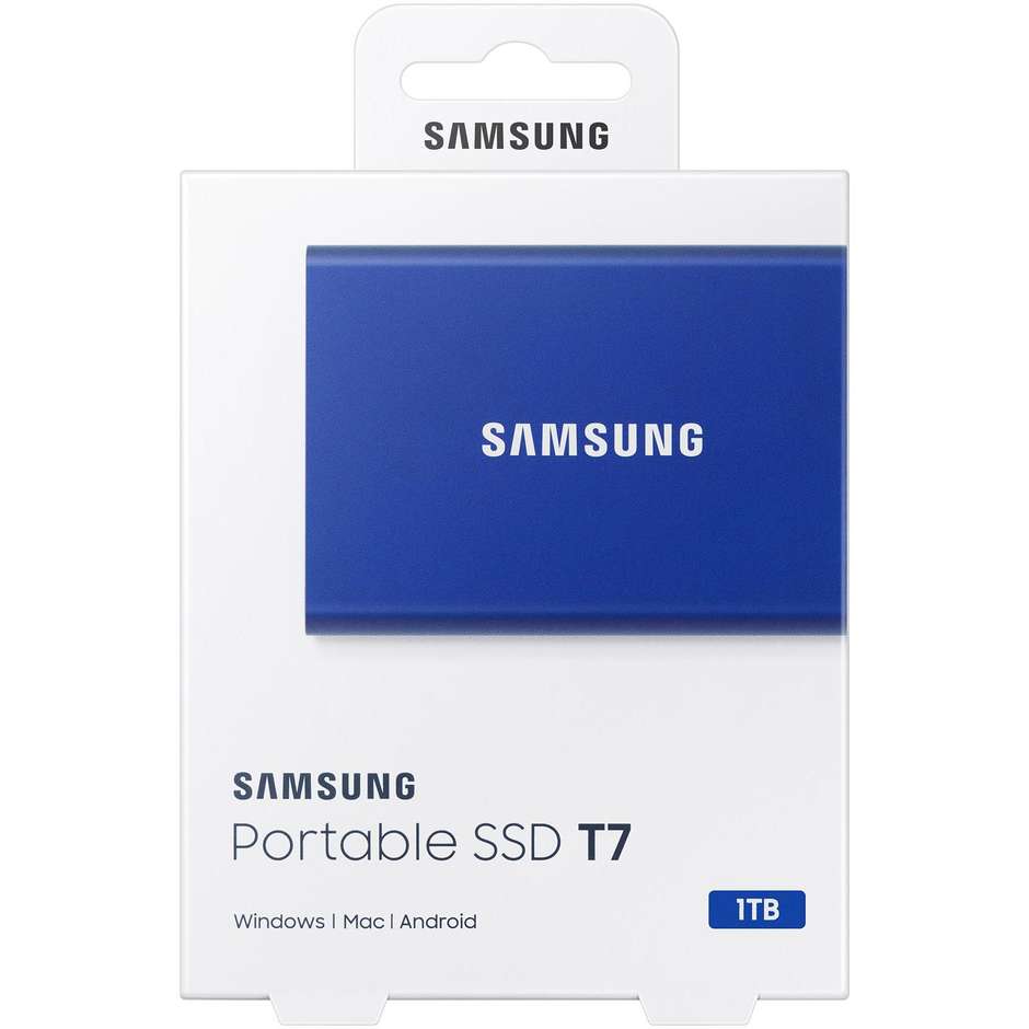 Samsung Portable SSD T7 1TB (MU-PC1T0H) SSD Esterno USB 3.2 Gen 2 1050 MB/s Alluminio Indigo Blue