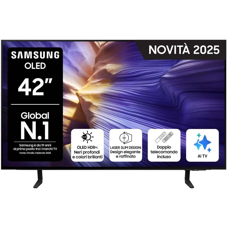 Samsung QE42S90FAEXZT Smart TV 42" OLED 4K 144Hz Dolby Atmos Tizen Nero
