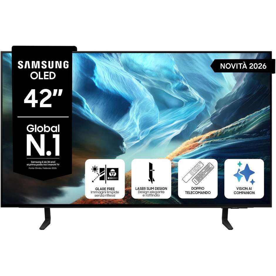 Samsung QE42S90HAEXZT Smart TV OLED 42" 4K AI NQ4 Gen3 Glare Free Nero
