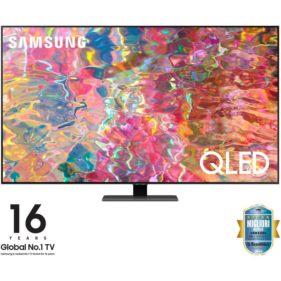 Samsung QE50Q80BAT Tv QLED 50" 4K Ultra HD Smart TV Wi-Fi Classe G Colore cornice Carbonio Argento