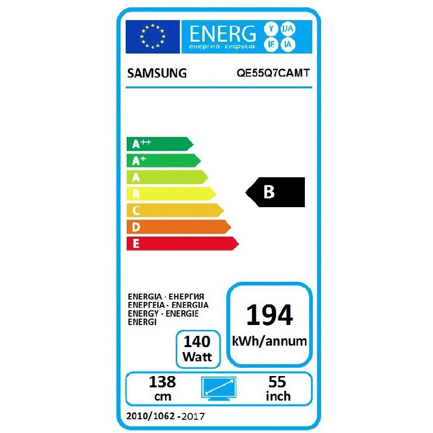 Samsung QE55Q7CAMT Tv QLED 55" curvo 4K Ultra HD Smart Tv Wi-fi classe B nero, argento