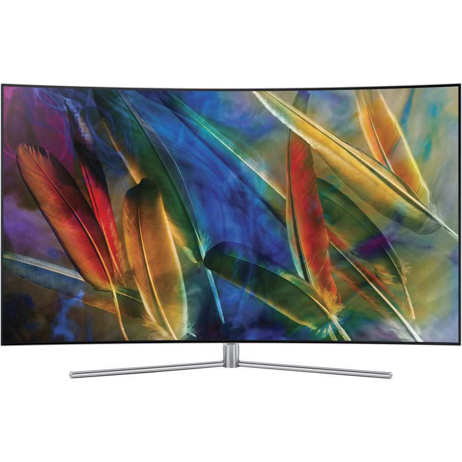 Samsung QE55Q7CAMT Tv QLED 55" curvo 4K Ultra HD Smart Tv Wi-fi classe B nero, argento