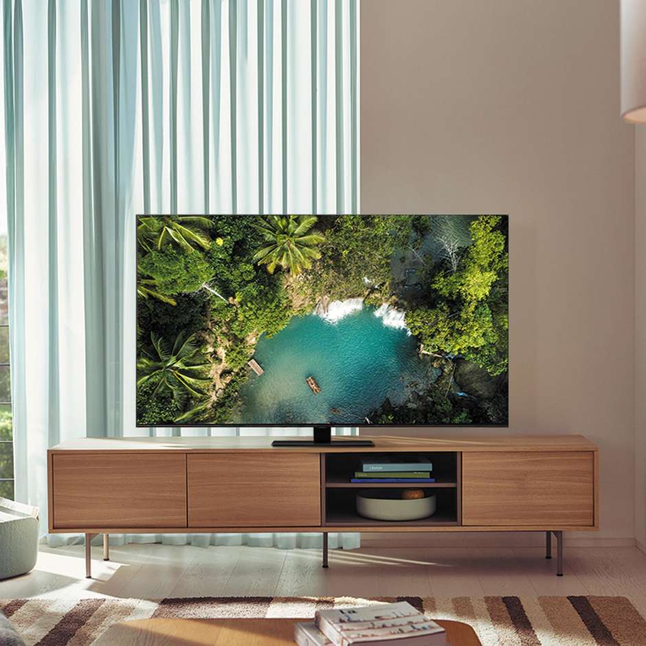 Samsung QE55Q80BAT Tv QLED 55" 4K Ultra HD Smart TV Wi-Fi Classe G Colore cornice Carbonio Argento