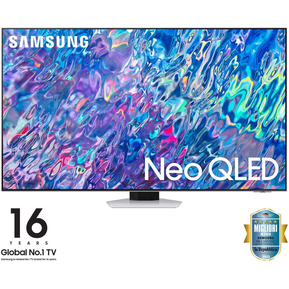 Samsung QE55QN85BA Tv Neo QLED 55" 4K Ultra HD Smart Tv Wi-Fi Classe F Colore cornice Argento