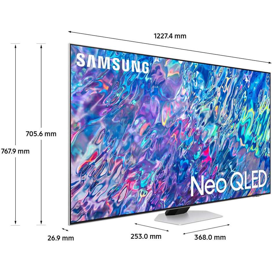 Samsung QE55QN85BA Tv Neo QLED 55" 4K Ultra HD Smart Tv Wi-Fi Classe F Colore cornice Argento