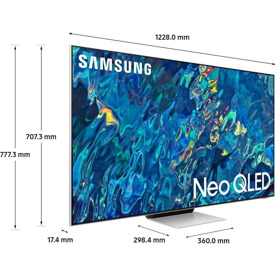Samsung QE55QN95BA Tv Neo QLED 55" 4K Ultra HD Smart Tv Wi-Fi Classe G Colore cornice Argento