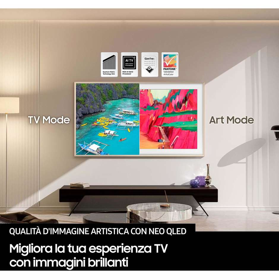 Samsung QE65LS03FWU TV QLED 65" 4K Ultra HD Smart TV Wi-Fi Classe G Colore Nero