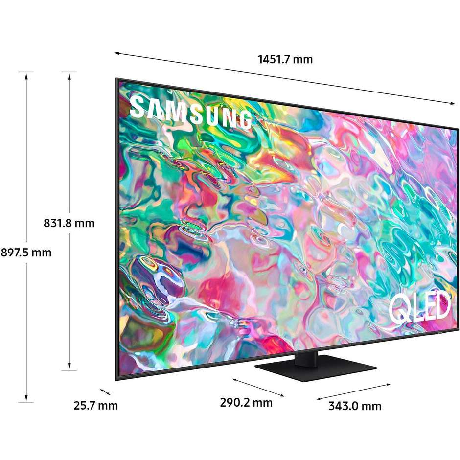 Samsung QE65Q70BAT Tv QLED 65" 4K Ultra HD Smart TV Wi-Fi Classe F Colore cornice Grigio