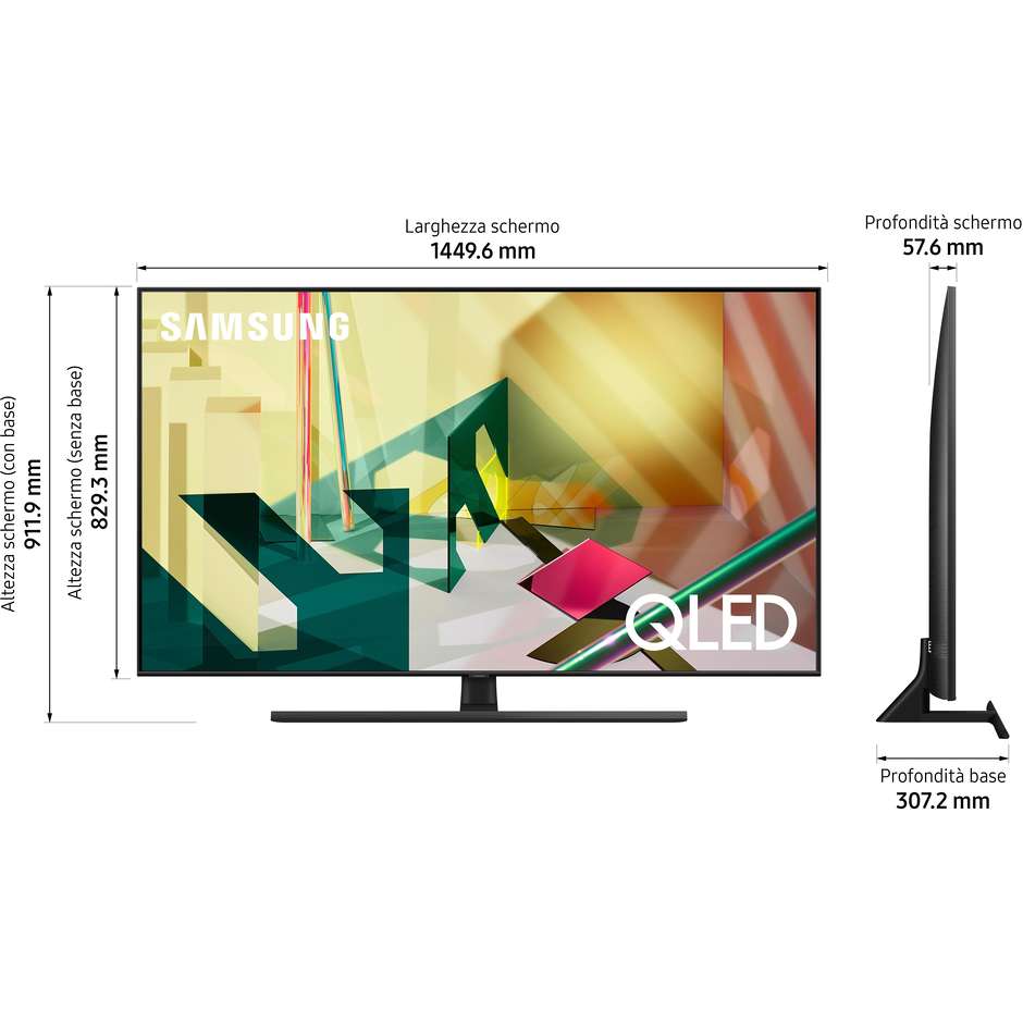 Samsung QE65Q70TCTXZT TV QLED 65'' 4K Ultra HD Smart TV Wi-Fi Classe G colore cornice nero