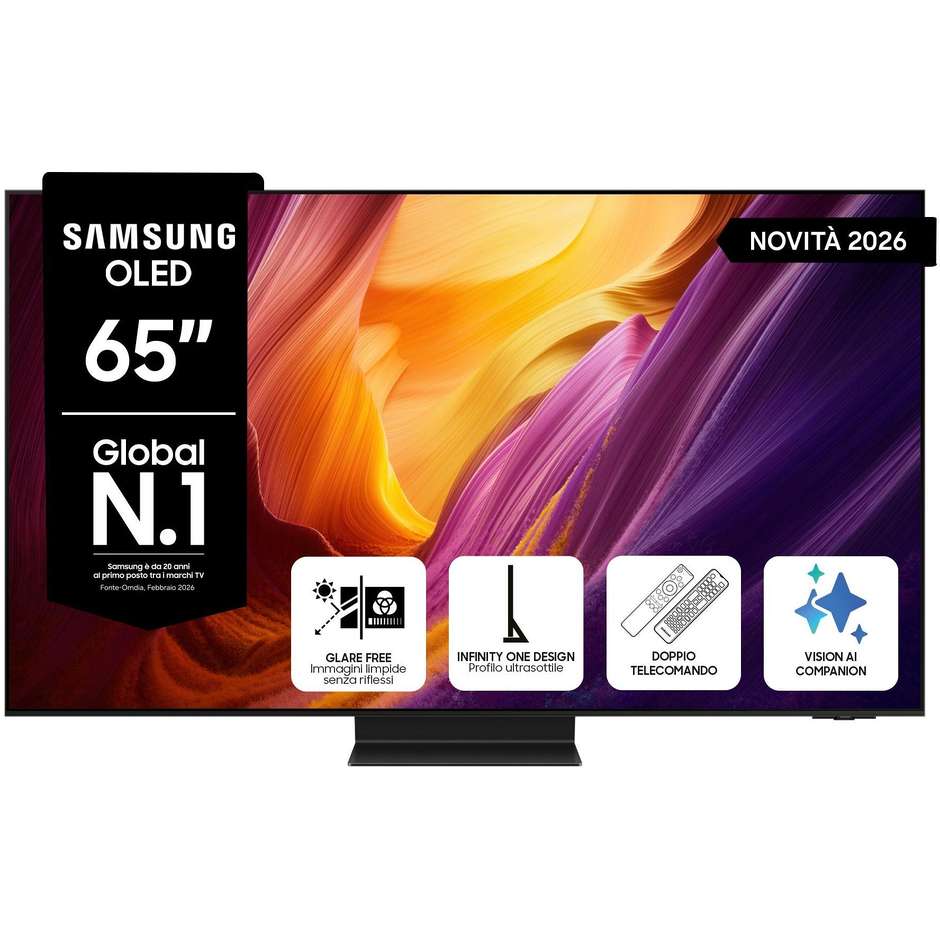 Samsung QE65S95HFTXZT OLED AI TV 65" 4K 165Hz Nero