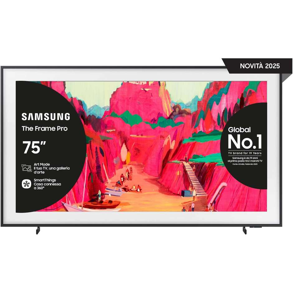 Samsung QE75LS03FWUXZT TV QLED 75" Smart TV Wi-Fi Classe G Colore Nero