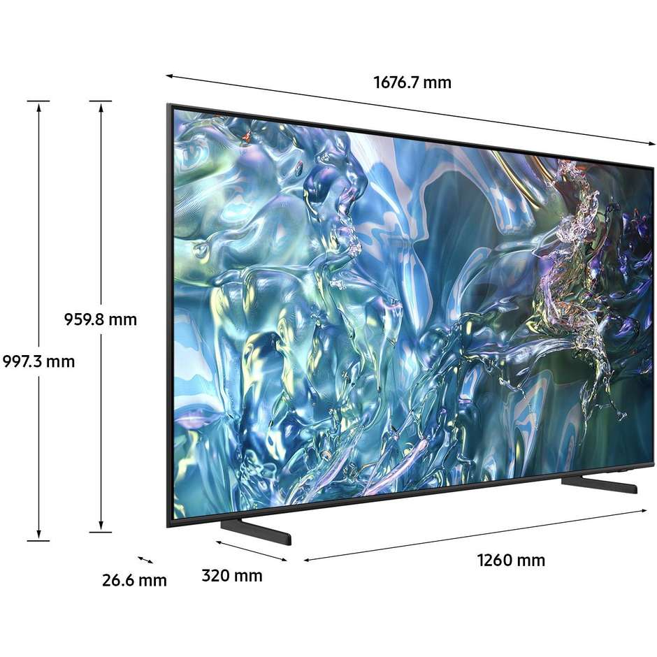Samsung QE75Q60DAUXZT Smart TV 75" QLED 4K HDR10+ Tizen Titanio